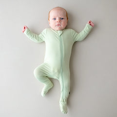 Zippered Footie in Basil
