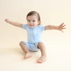 Zipper Shortall Romper in Breeze