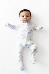 Zippered Footie in Toile Safari