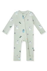 Zippered Romper in Soccer