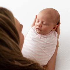 Swaddle Blanket in Small Sakura Stripe