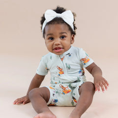 Zipper Shortall Romper in Winnie the Pooh Hundred Acre Wood
