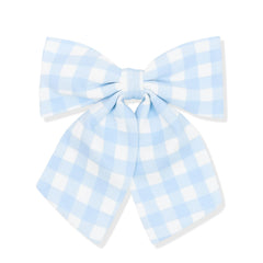 Large Alligator Clip Bow in Gingham Breeze