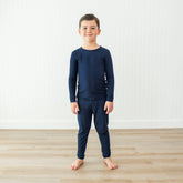 Long Sleeve Pajamas in Navy