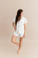 Women's Short Sleeve Pajama Set in Home Run