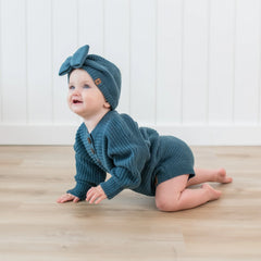 Chunky Knit Romper in Atlantic