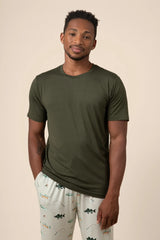 Men's Short Sleeve & Pant PJ Set in Fishing