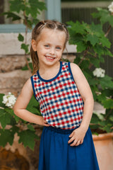 Toddler Tank Top in Patriotic Gingham