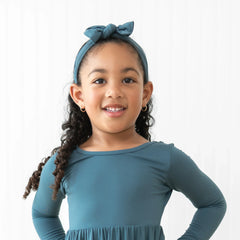 Knotted Bow Headband in Atlantic