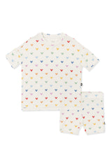 Toddler Biker Short Set in Pastel Mickey Mouse