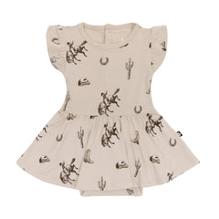 Twirl Bodysuit Dress in Classic Cowboy