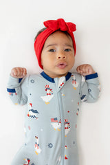 Zippered Footie in Patriotic Goose