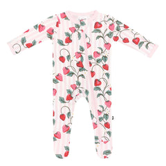 Zippered Footie in Strawberry Fields