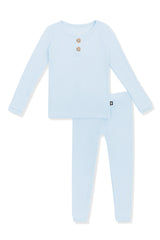 Ribbed Henley Set in Breeze