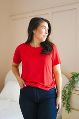 Women's Crew Neck Tee in Cardinal
