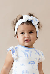 Knotted Bow Headband in Toile Safari