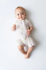 Zipper Shortall Romper in Tennis