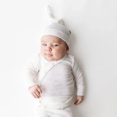 Pointelle Take Me Home Set with Cap in Sweet Pink Bow