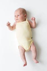 Ribbed Spaghetti Strap Bodysuit in Chamomile