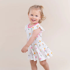 Twirl Bodysuit Dress in Tulip