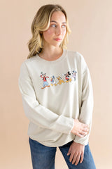 Women's Sweatshirt in Mickey and Friends on Ecru