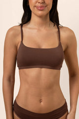 Women's Scoop Neck Bralette in Toffee