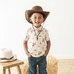 Toddler Short Sleeve Polo in Classic Cowboy