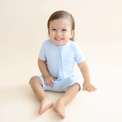 Zipper Shortall Romper in Breeze