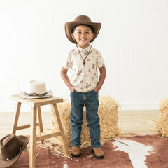 Toddler Short Sleeve Polo in Classic Cowboy