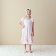 Puff Sleeve Twirl Dress in Sakura