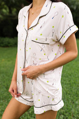 Women's Short Sleeve Pajama Set in Tennis
