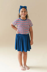 Toddler Basic Tee in Patriotic Gingham