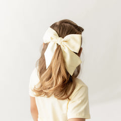 Large Alligator Clip Bow in Chamomile