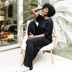 Women's Wide Leg Pant Set in Midnight