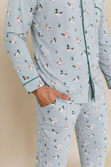 Men's Long Sleeve Pajama Set in Mallard Duck