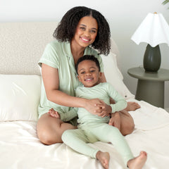 Long Sleeve Pajamas in Basil
