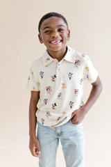 Toddler Short Sleeve Polo in Mickey Mouse and Friends