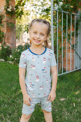 Short Sleeve Pajamas in Patriotic Goose