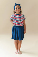 Toddler Basic Tee in Patriotic Gingham