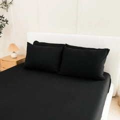 Fitted Sheet with Pillowcases in Midnight