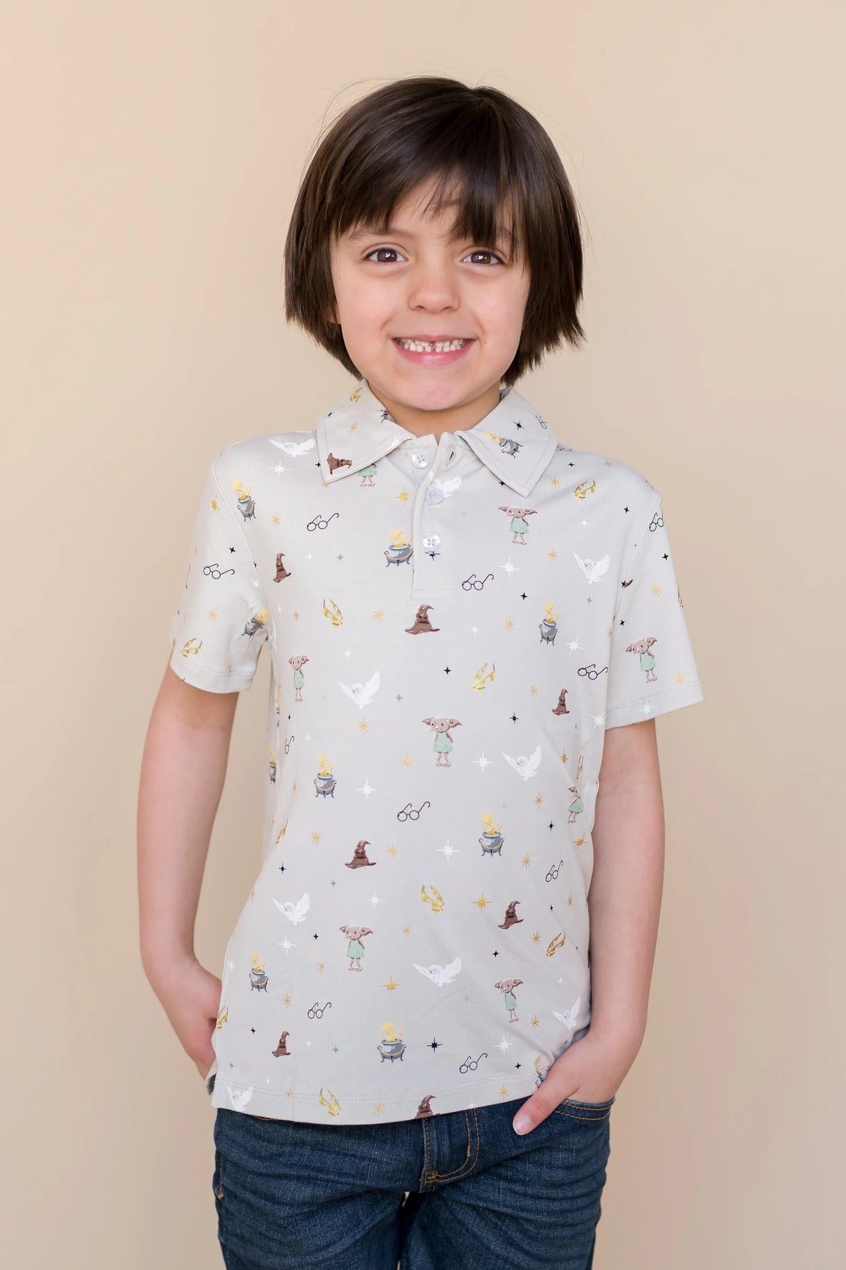 Toddler Short Sleeve Polo in Starry Icon