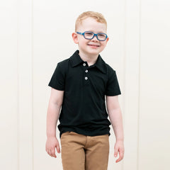Toddler Short Sleeve Polo in Midnight