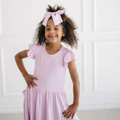 Large Alligator Clip Bow in Thistle