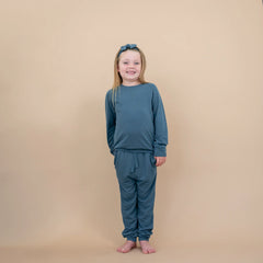 Bamboo Jersey Jogger Set in Atlantic