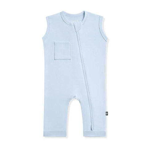 Zippered Sleeveless Romper in Breeze