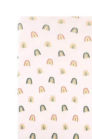 Mini Crib Sheet in Retro Rainbow