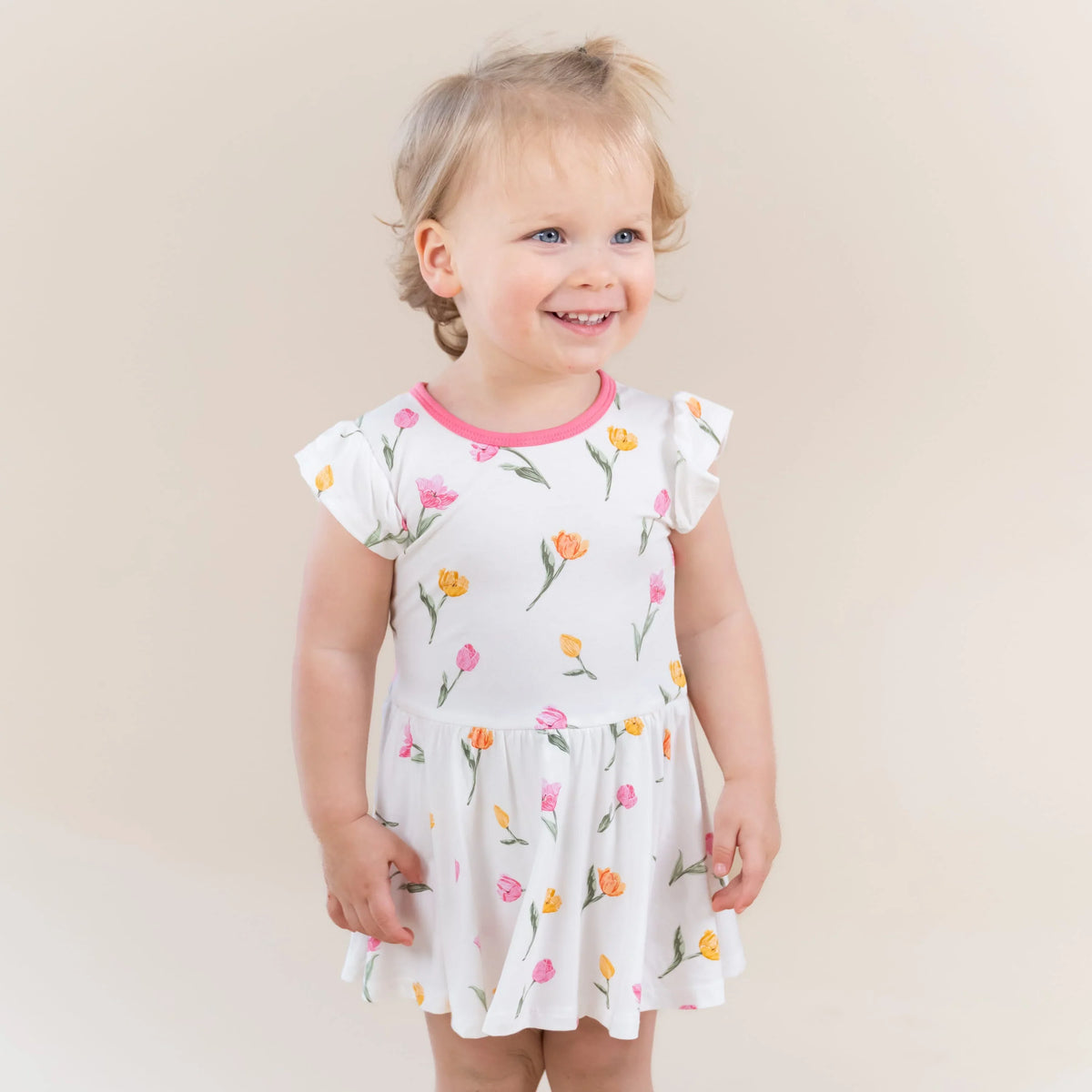 Twirl Bodysuit Dress in Tulip