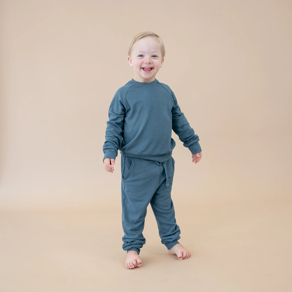 Bamboo Jersey Jogger Set in Atlantic