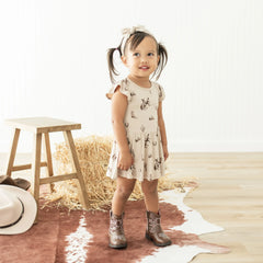 Twirl Bodysuit Dress in Classic Cowboy