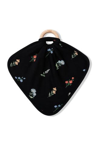 Lovey in Midnight Wildflower with Removable Wooden Teething Ring